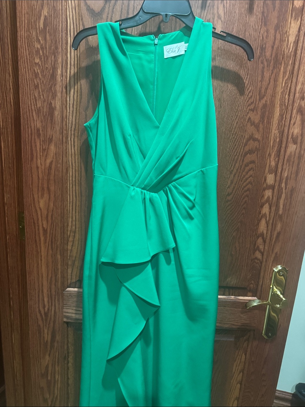 Eliza J Green Sleeveless Wrap long dress
